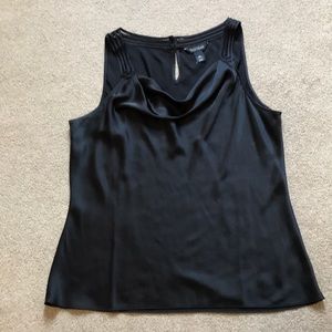 Black dressy tank top with scoop neck